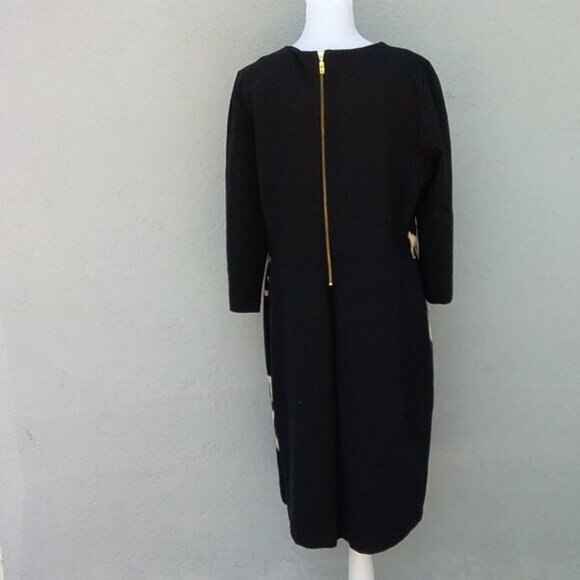 Chico's Womens 3/4 Sleeves Dress Size Large Knee Length Animal Print Black - Picture 5 of 6